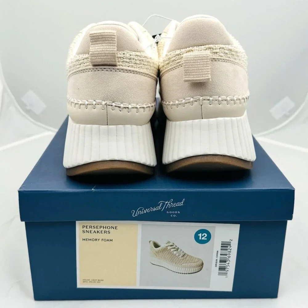 Universal Thread Persephone Sneakers Womens 12 Light Beige Memory Foam Casual NI - Picture 2 of 6